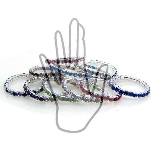 Classical rhinestone elastic stretch finger ring fashion summerjewelry 10equally mixed colors 12pcs x new free ship