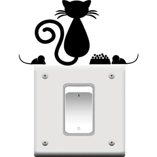 Cartoon cat Wall Sticker Removable Wall Stickers Diy Wallpaper Home Decoration Vinyl Mural Decoration Accessories