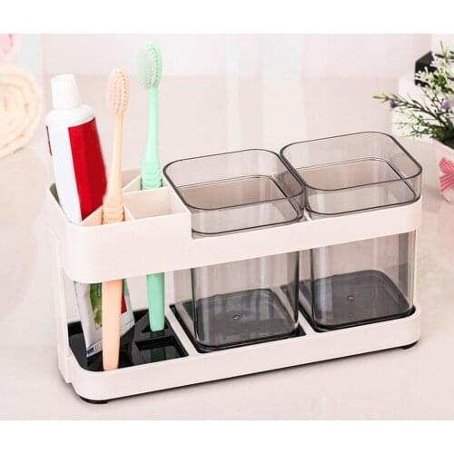 Desktop Toothpaste Toothbrush Holder Stand Case Detachable Electric Toothbrush Holder Organizer Stand Home Bathroom Accessories