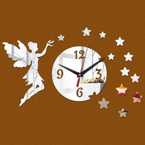 New wall clock horloge quartz watch large 3d diy acrylic mirror reloj pared living room modern person sticker