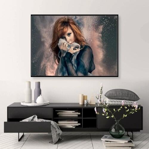 New 5D DIY diamond embroidery French female singer rhinestone square diamond painting cross stitch kit mosaic home decoration