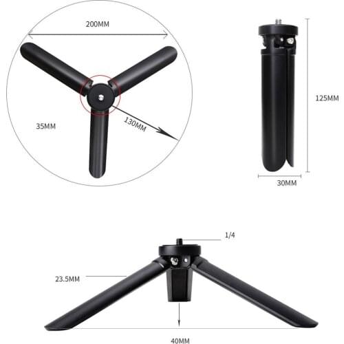 Portable Mini Tripod w 1/4" inch Screw for DSLR Action Cameras Handheld Gimbal for Smartphone Stabilizer Holder Stand