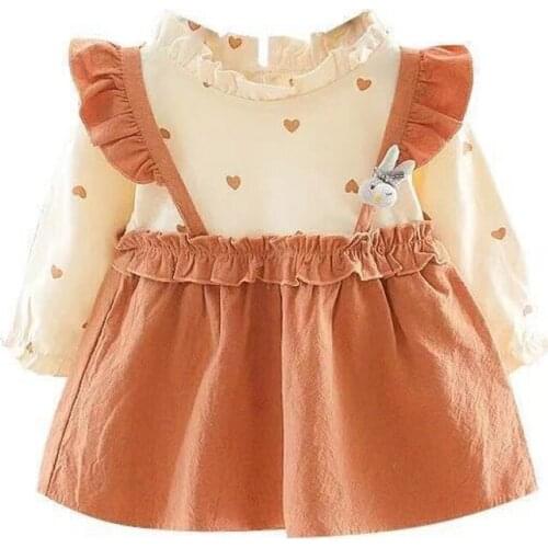 Spring and Autumn Long Sleeve Girl Dress Cute Kids Clothes Cotton Newborn Outfits Princess Baby Toddlers 0-3T