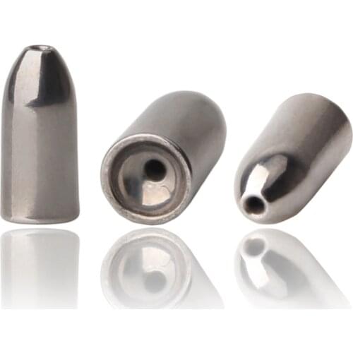 Shaddock Fishing 6Pcs Silver Tungsten Bullet Worm Weight Fishing Sinker Lure Bullet Fipping Fishing Accessory Size 1/16oz-1/2oz