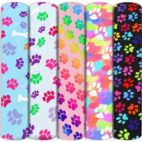 Dog Footprint Polyester Cotton Fabric Sewing Quilting Patchwork Quilt Material Fabrics Needlework DIY Cloth Sewing,1Yc13072