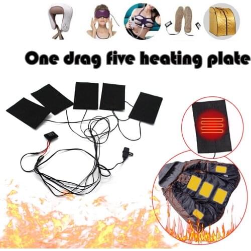 1/2/3/5Pcs USB Carbon Fibre Electric Cloth Heater Pads Heating Warmer Vest Warming WXV Sale