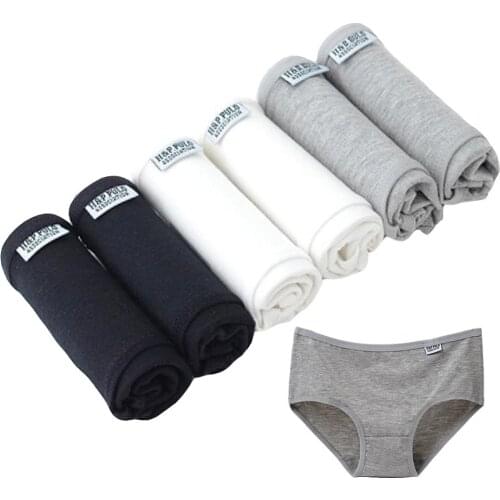 6 Pcs/lot Sexy Panties Underwear Women Plus Size Cotton Briefs Solid Underpants Calcinhas Girls Panty Seamless Panties Lingeries