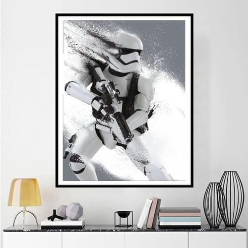 Diy 5D Diamond Painting Robot Stormtrooper Full Round Diamond Mosaic Role Cross Stitch Home Decor Wall Art Embroidery Pictures