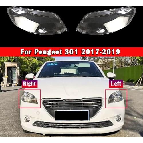 Car Front Headlamp Lens For Peugeot 301 2017 2018 2019 Headlight Lens Auto Shell Cover Glass Shell Transparent Lampshade