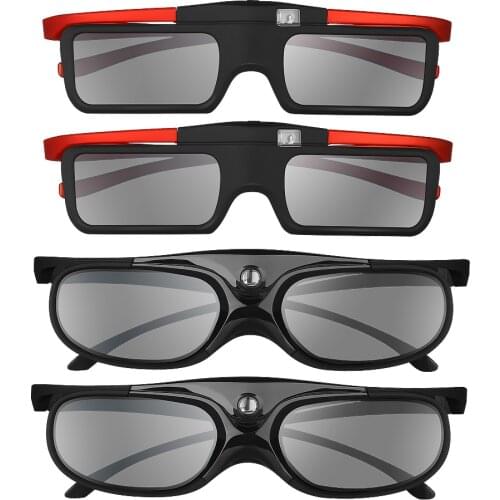BOBLOV 4pcs/set 3D 96Hz/144Hz Shutter 3D Glasses For Projector DLP Rechargeable Home Theater Suit For BenQ Dell Acer Optama Sony