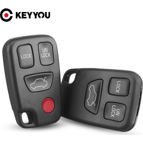 KEYYOU Replacement Car Key Shell Case For Volvo S40 S60 S70 S80 S90 V40 V70 98-05 3/4 Buttons Key Casing Blank Cover