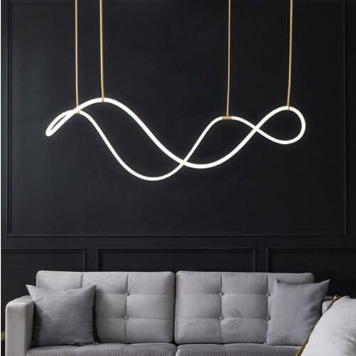 NORMICHY Black White Chrome Golden Designer LED Hanging Lamps Chandelier Lighting Suspension Luminaire Lampen For Dinning Room