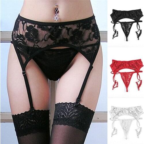 Black/ White Floral Lace Sexy Garter Belt Lace Garters Suspenders For Women Garter Goth Wedding Stocking Belt