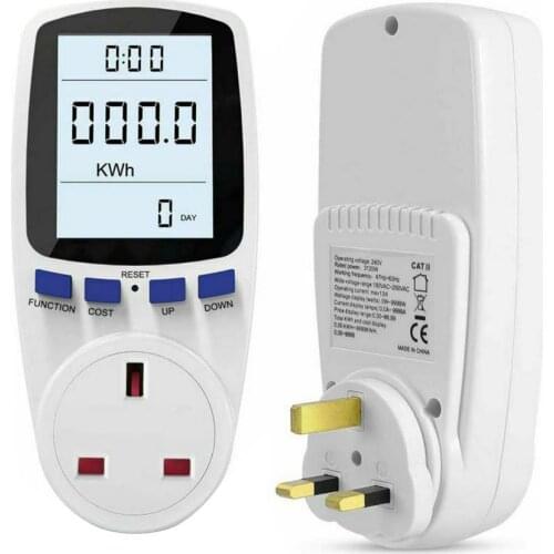 Digital LCD Power Meter Wattmeter Socket Wattage Kwh Energy Meter EU US UK AU Plug Measuring Outlet Power Analyzer Watt Monitor