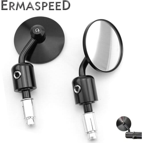 CNC Aluminum Motorcycle Mirror 7/8'' 22mm Moto Accessories Universal Handlebar Bar End Mirror for Cafe Racer Kawasaki versys 650