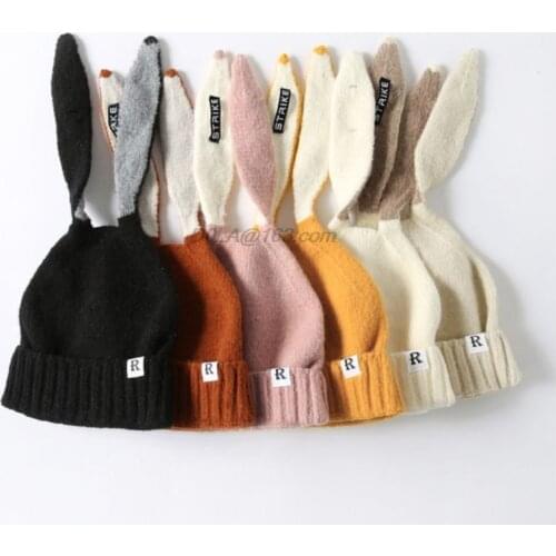 2019 Kids Girl&Boy Baby Winter Warm Knitted Cute Rabbit Long Ear Beanie Hat 2019 Autumn Hats Cap