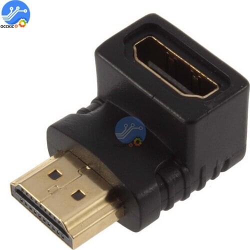 HDMI-compatible Male to Female Adapter Extender 4K Converter 90 Degree Right Angle Connector for 1080P HDTV PC