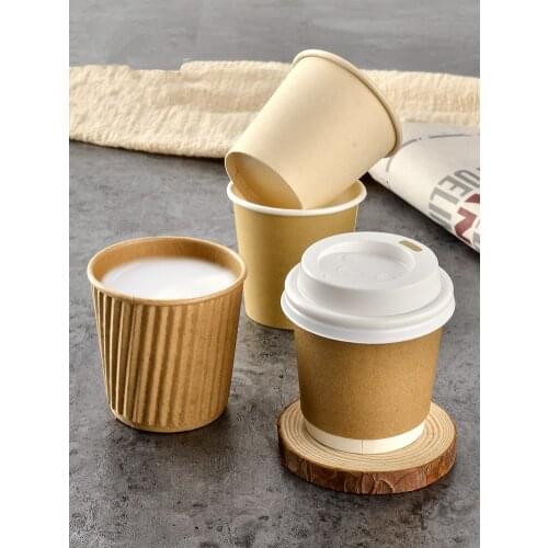 100pcs Net red 4oz 100ml small paper cups double layer dispsoable coffee cup birthday party favor milk tea beverage cup with lid
