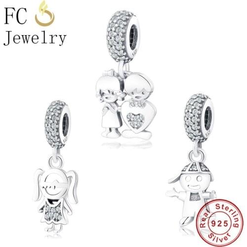 FC Jewelry Fit Original Brand Charms Bracelet 925 Sterling Silver European Boy Girl Family Mixed Kralen Bead Pendant Berloque