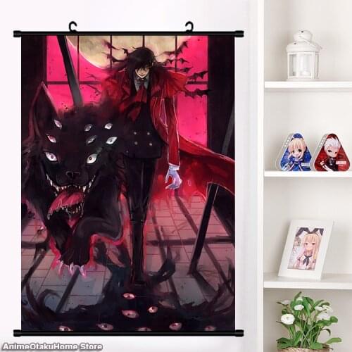 Japanese Anime Hellsing Alucard Seras Victoria Heinkel Wolfe Wall Scroll Mural Poster Wall Hanging Poster Fashion Home Decor Art
