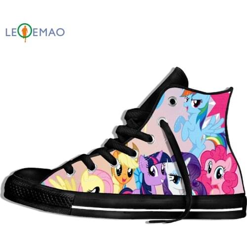 Custom Image Printing Sneakers Cute Little Cartoon P-o-n-y My Lightweight Canvas Breathable Walking Flat Zapatos De Mujer