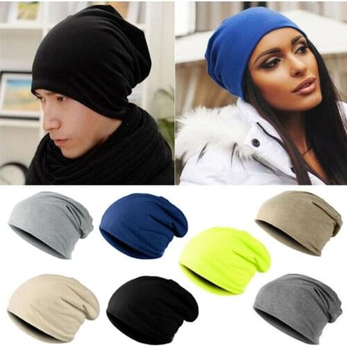 Hot sale solid Unisex Women Men Knit Winter Warm Crochet Slouch Hat Cap Beanie Oversize one piece