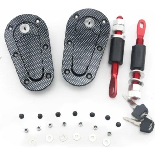 Car Modification Bonnet Protectors Lock Black With Lock Explosive Car Modification D1 Engine Cover Lock Invisible Anti-theft