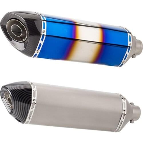 Motorcycle modified half blue stainless steel carbon fiber exhaust pipe TMAX530 F800GS F850GS NMAX CBR500 with DB killer