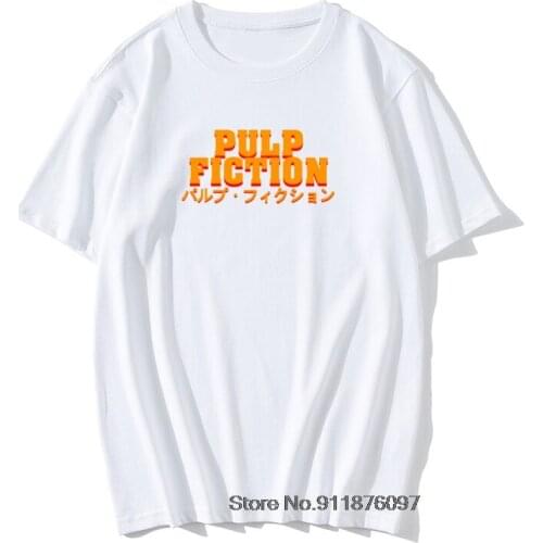 Movie Wallace Pulp Fiction T Shirt Men/Male Funny Summer Quentin Tarantino T-shirt Hip Hop Printed Top Tee Vintage