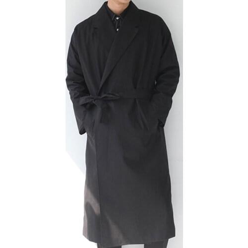 2016 Men clothing new spring british style ultra long paragraph trench no button lacing coat cloak male lengthen cloak costumes