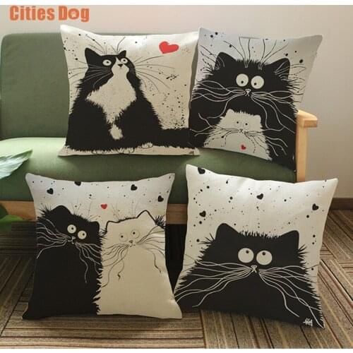 Pillows cushion cover new Year decoration cushions Pillow cover Animal thorn cat christmas decorations for home cojines almofada