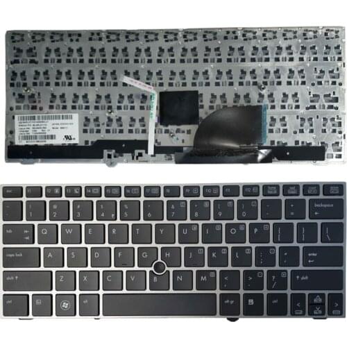 New English for HP Replace Laptop Keyboard for EliteBook 2170p 2170 with Pointing Stick US Silver