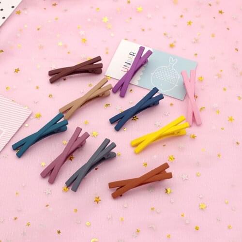 New Women Headwear Cute Simple Cross Bow Hairpins Girls Barrettes Matte Texture Hair Clip Solid Color Fashion Hair Accessories
