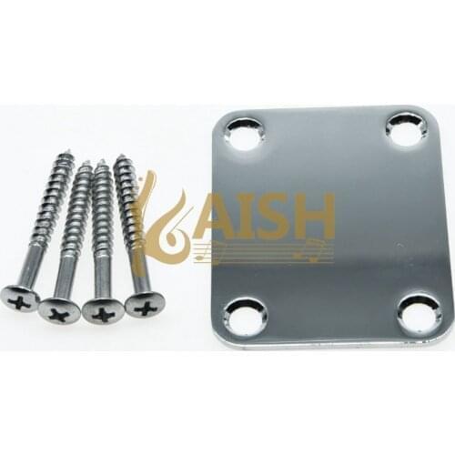 Electric Guitar Neckplate Metal Plate Chrome