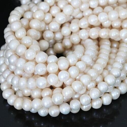 Semi-precious 8-9mm natural freshwater cultured white pearl loose beads fit necklace bracelet jewelry 15inch B1326