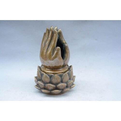 Rare old Ming Dynasty(XuanDe) copper censer/ incense stove,Good wishes&Lotus,with mark,best collection& adornment,Free shipping