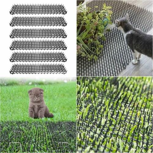 Garden Prickle Strip Dig Stop Cat Repellent Deterrent Mat Spike Portable 10Pcs 13cmx47cm Anti-Cat Dog Outdoor Garden Supplies