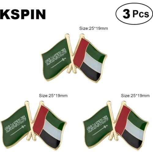 Saudi Arabia & U.A.E. Frendship Lapel Pin Brooches Pins Flag badge Brooch Badges
