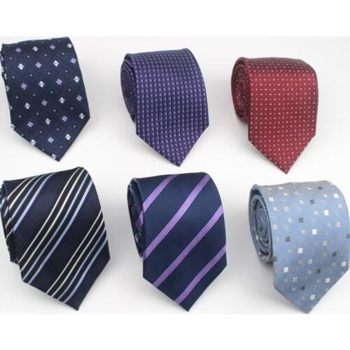 Striped Standard 100% Natural Silk Neck Tie for Mens Formal Shirt Geometric Floral Dots Ties 8CM Width Wedding Party Men Gift