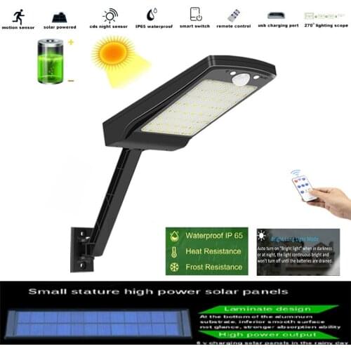LED-Solar-Garden-yard-Light Outdoor path-flood-Lamp Remote-Control Pir-Motion-Sensor IP65 Waterproof Wall lighting