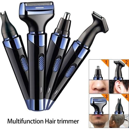 4 in 1 Professional Electric Nose Ear Hair Trimmer Face Hair Trimmer Rechargeable Beard Eyebrow Trimmer Electric Nose Ear Shaver