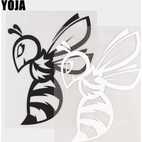 YOJA 12.7×16.5CM Handsome Bee Pattern Cartoon Vinyl Decal Animals Car Stickers Black/Silver 19C-0367