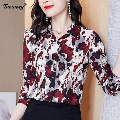 Loose floral plus size Shirts for Women Turn-down Collar Solid Female Shirts Tops 2021 Spring Summer office Blouses