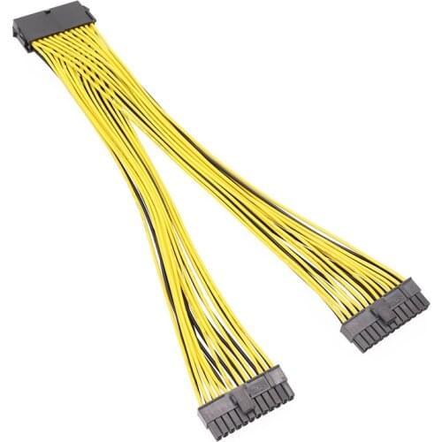 24Pin ATX PSU Y Adapter Cable 24 pin Splitter Power Cable for Dual ATX Motherboard