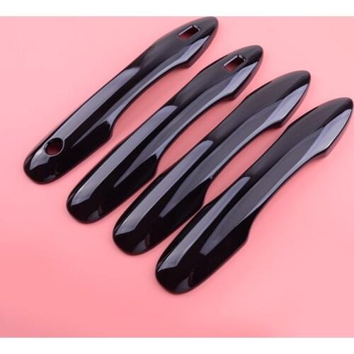 4Pcs/Set Car Exterior Side Door Handle Smart Keyhole Cover Trim Protector Gloss Black Fit for Toyota Corolla Sedan 2020 2021