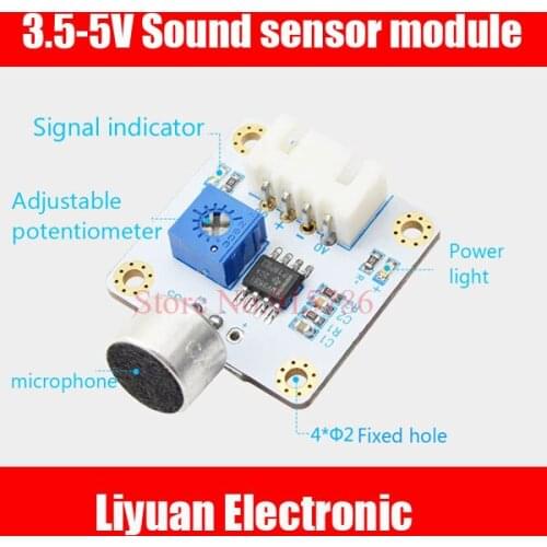 5pcs 3.5-5V Sound sensor module / microphone sensor module / analog audio output module