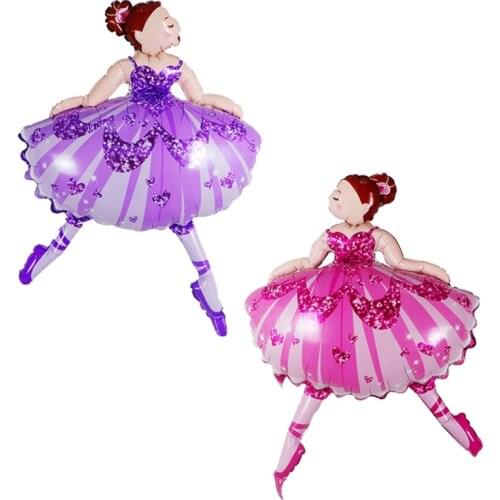 50pcs/lot 104*66cm Shiny Ballerina Girl Foil Balloon Dancing Princess Birthday Party Decoration Supplies Helium ballet Balloons
