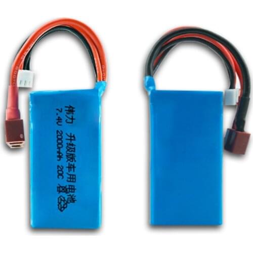 7.4V 2000mAh Lipo Battery for Wltoys A949 A959-B A969-B A979-B K929-B Remote Control Car 2s 7.4v Battery for Rc Car