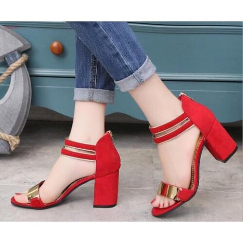 Summer hollow coarse sandals high-heeled shallow mouth Fish mouthpumps shoes women Female sexy high heels large size
