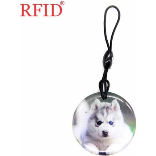 UID S50 1K 13.56Mhz Changeable NFC Key Fob Circular Dog pattern Keychain Rewritable Badge Token Tag RFID Access Control Card 1